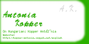 antonia kopper business card